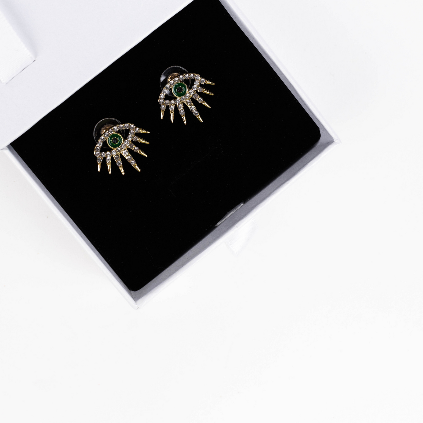 Green Eye Earring Gold Plated