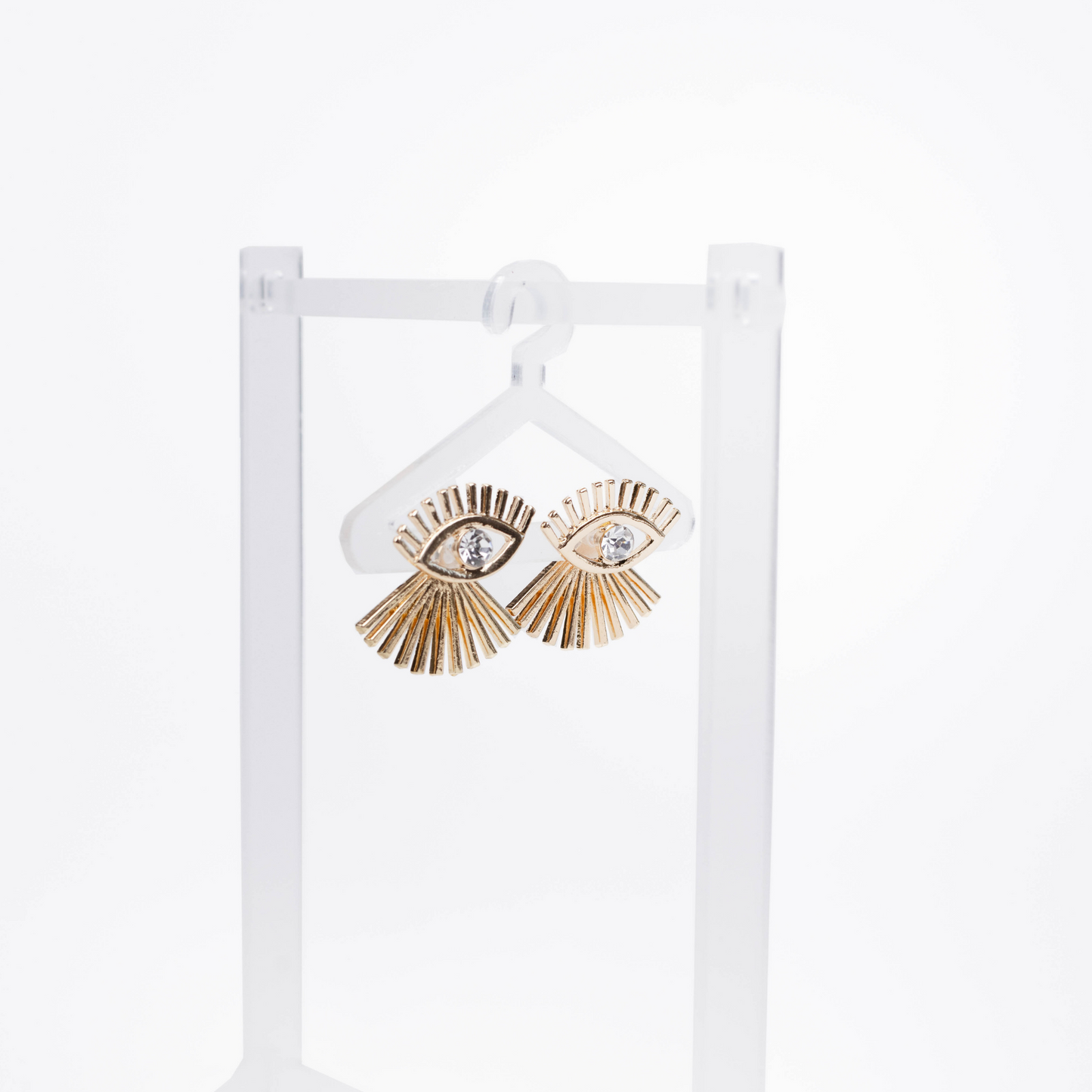 Eyelash Eye Gold Earring Studs