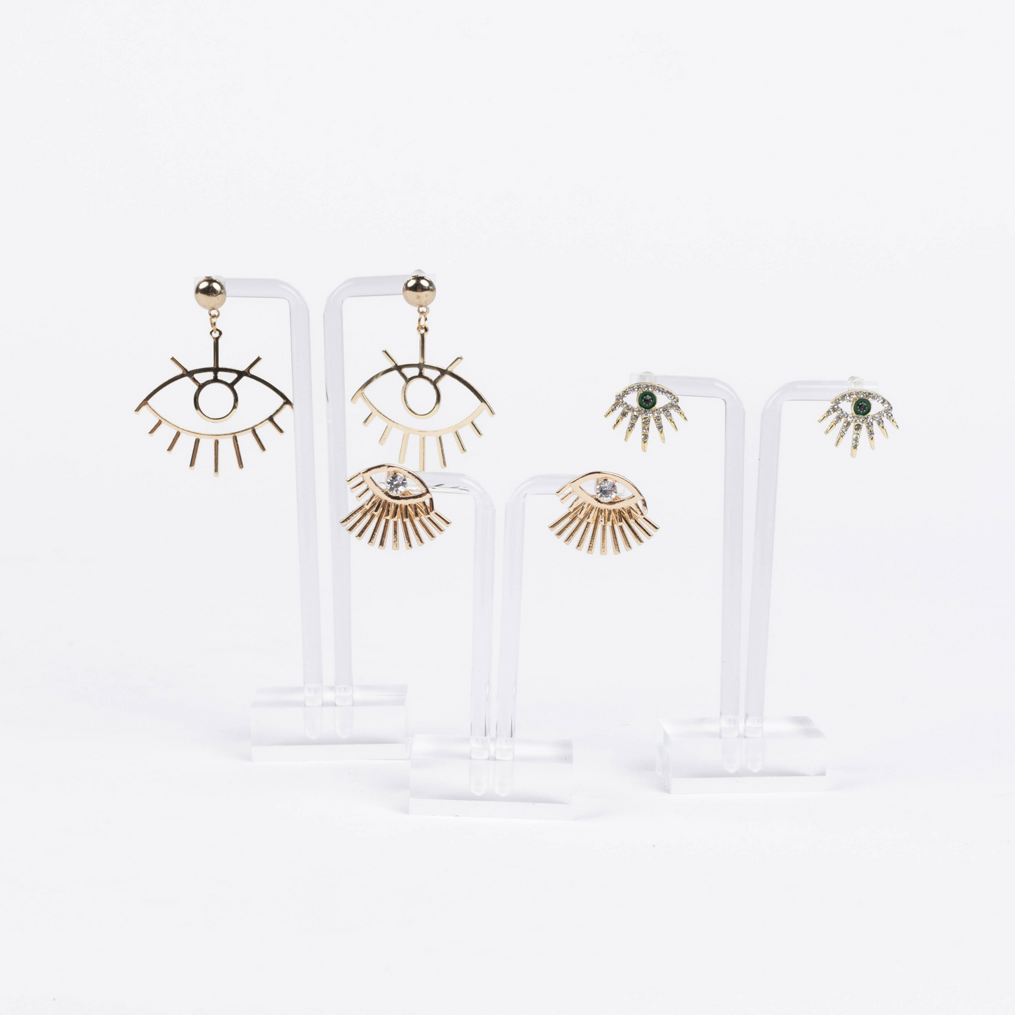 Eyelash Eye Gold Earring Studs